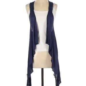 H.I.P. Happening In The Present Womens Blue Casual Open Front Shrug Size Small